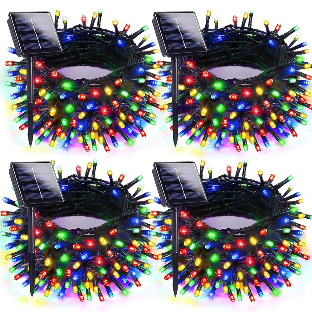 4pk Multi-Colored Solar Christmas Lights Outdoor Waterproof